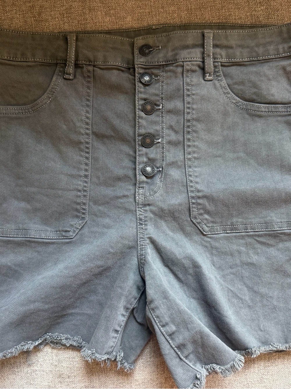 American Eagle Super Stretch Denim Shorts in Washed Black